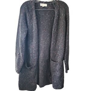 Knox Rose Gray Multicolored Oversized Open Front Knit Cardigan Sweater Size S